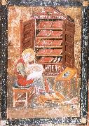 unknow artist The prophet Ezra works Begin the saint documents, from the Codex Amiatinus, Jarrow Spain oil painting artist
